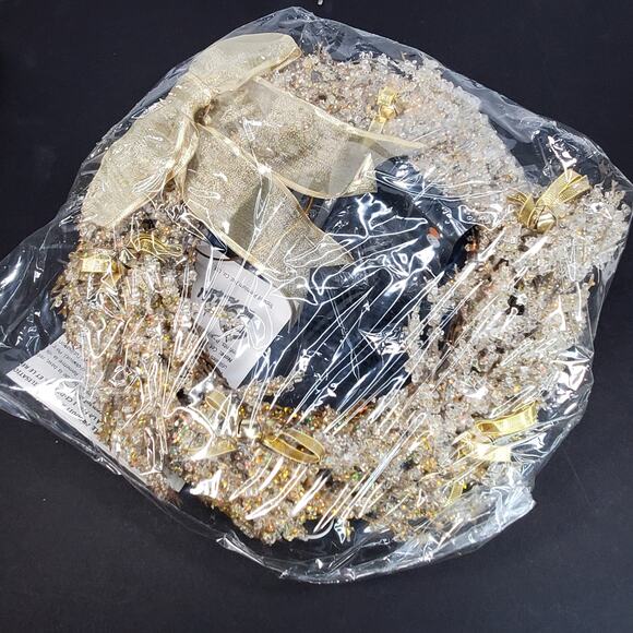 New Vtg Avon The Gift Collection Majestic Holiday Lighted Gold Crystal Wreath - Picture 7 of 8